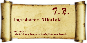 Tagscherer Nikolett névjegykártya