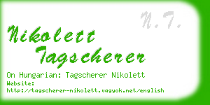 nikolett tagscherer business card